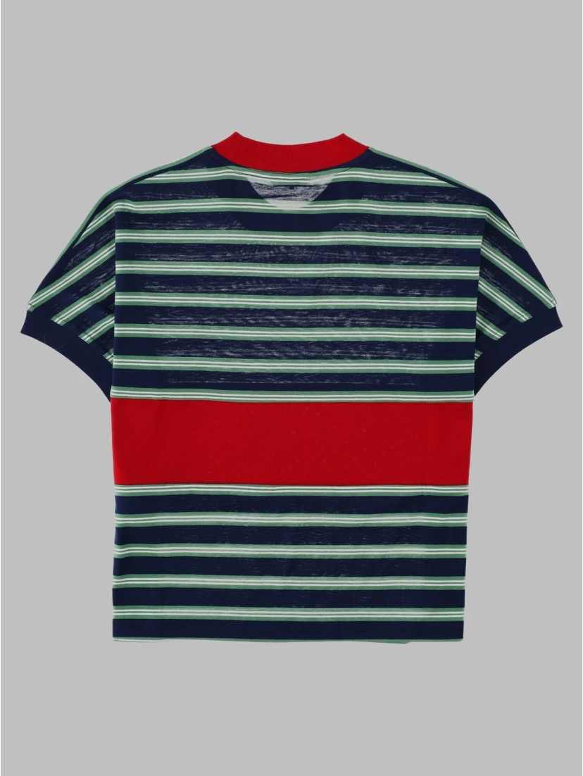 T-Shirt In Cotone a Righe Con Logo
