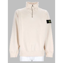 Felpa con Zip Corta e Patch Logo