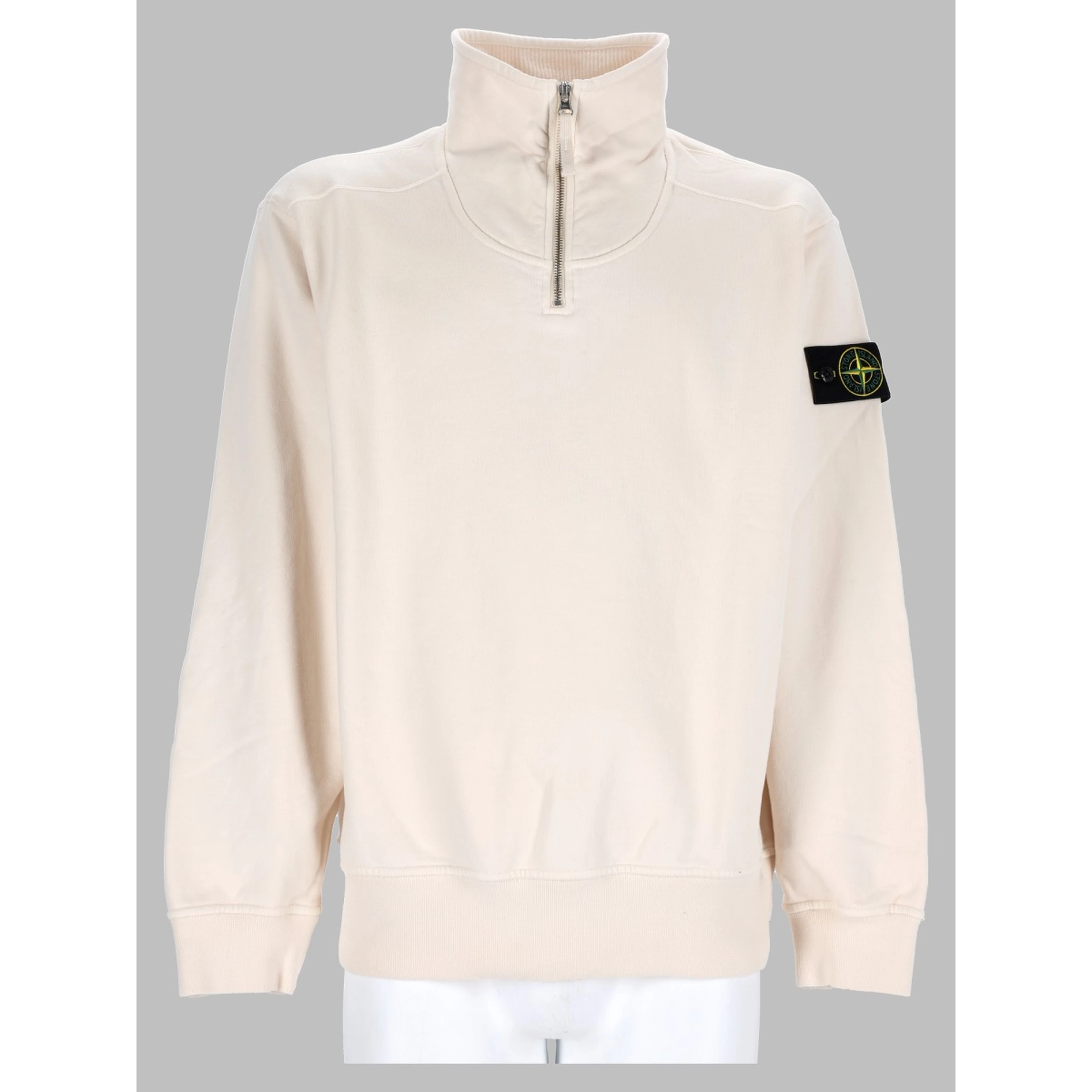 Felpa con Zip Corta e Patch Logo