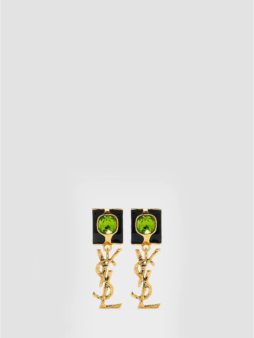 Cassandre enamel drop earrings in glass
