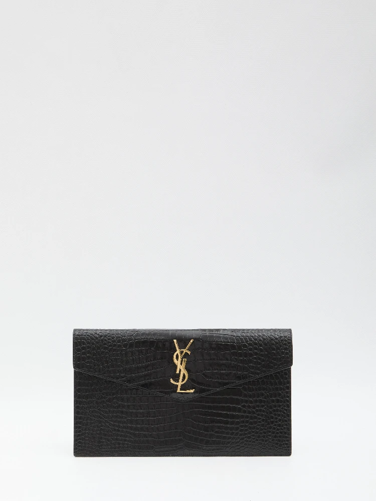 Small Envelope pouch croco print