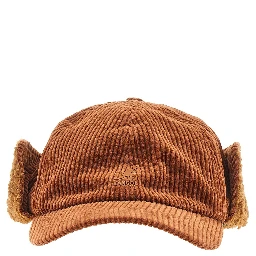 Corduroy baseball hat with earflap