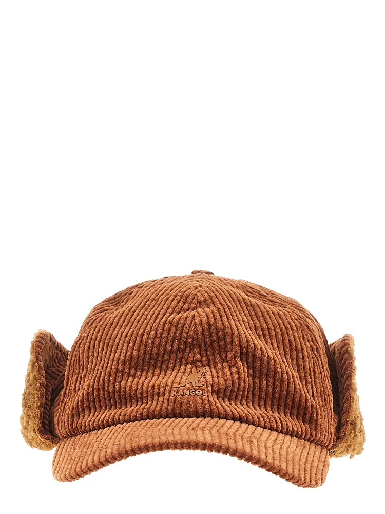 Corduroy baseball hat with earflap