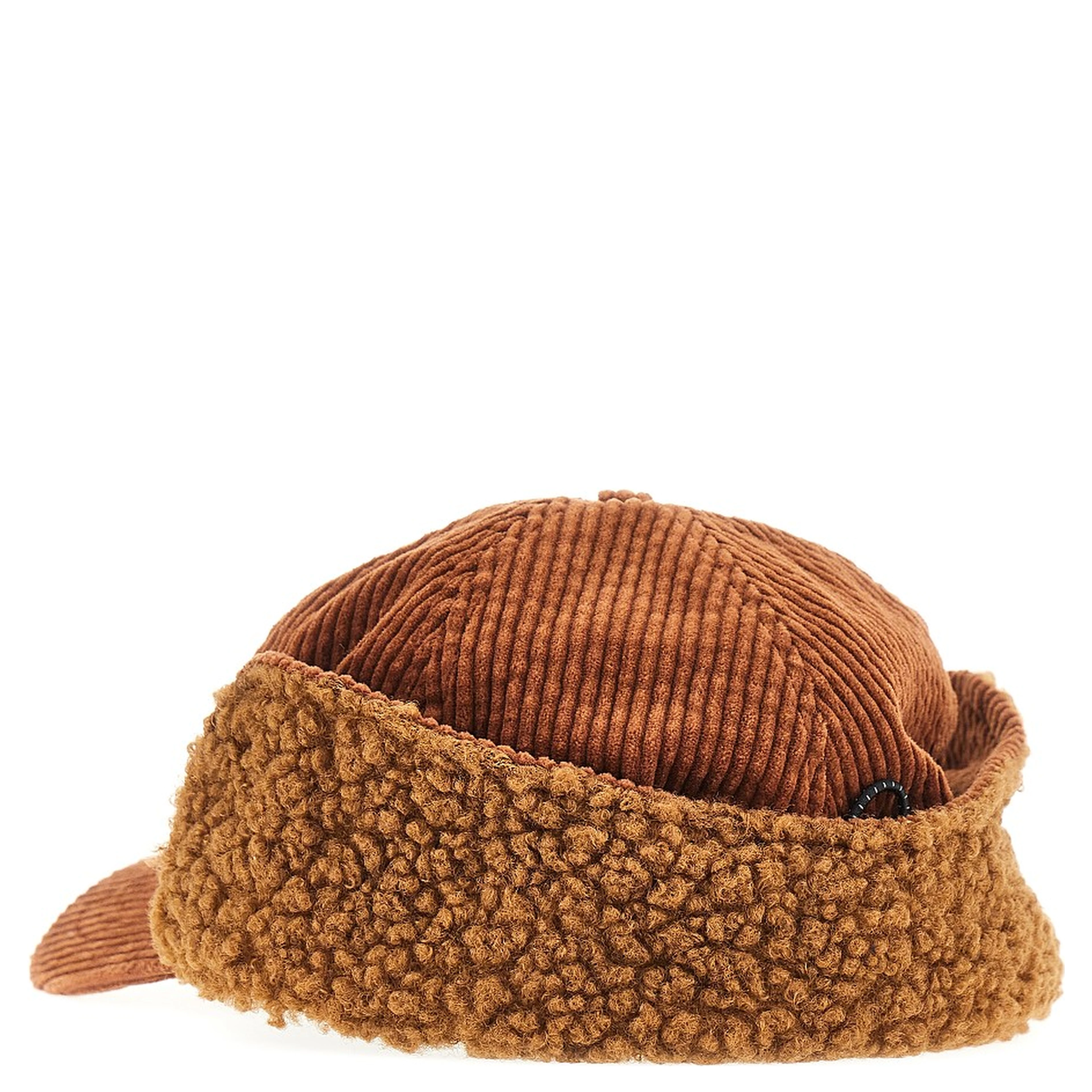 Corduroy baseball hat with earflap