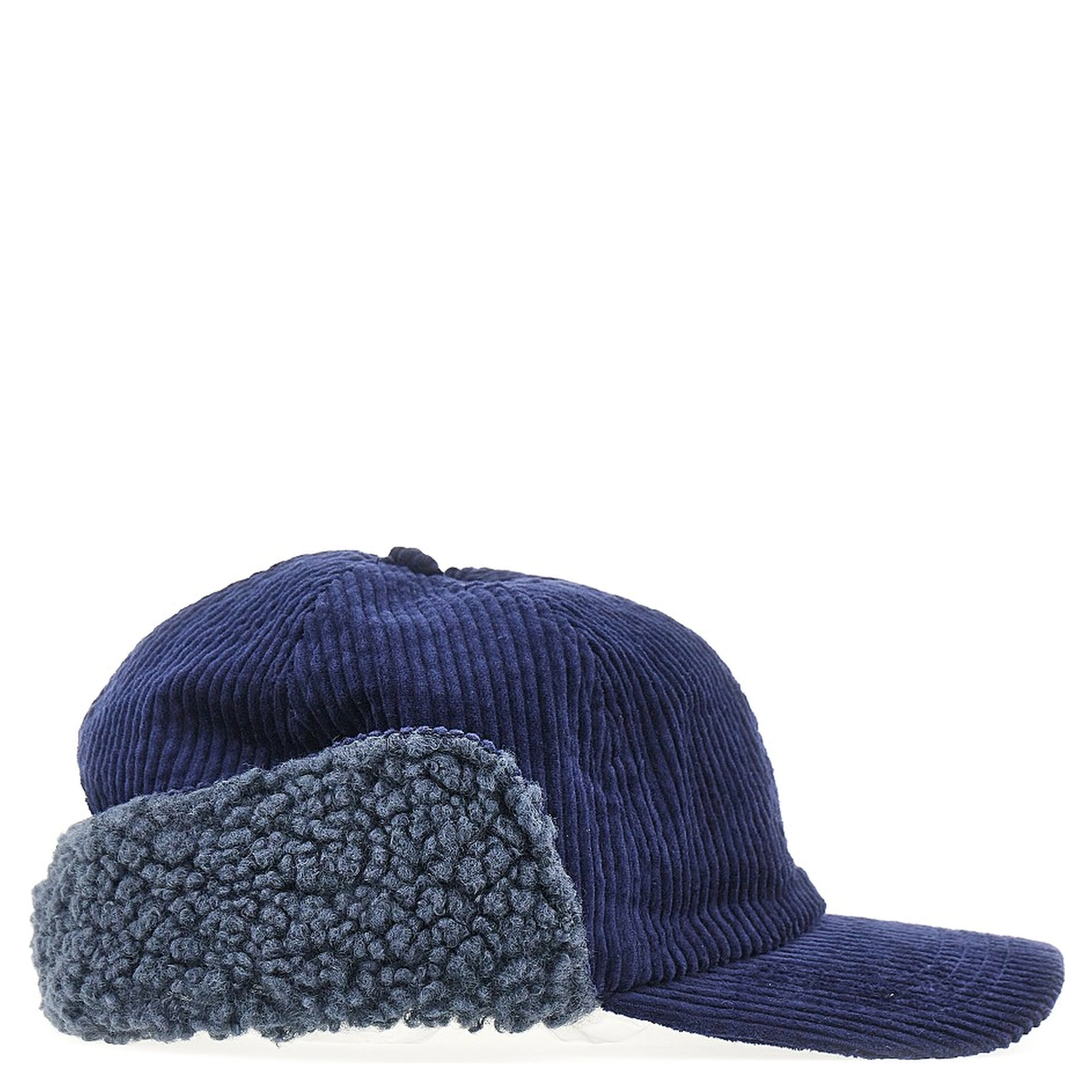 Corduroy baseball hat with earflap