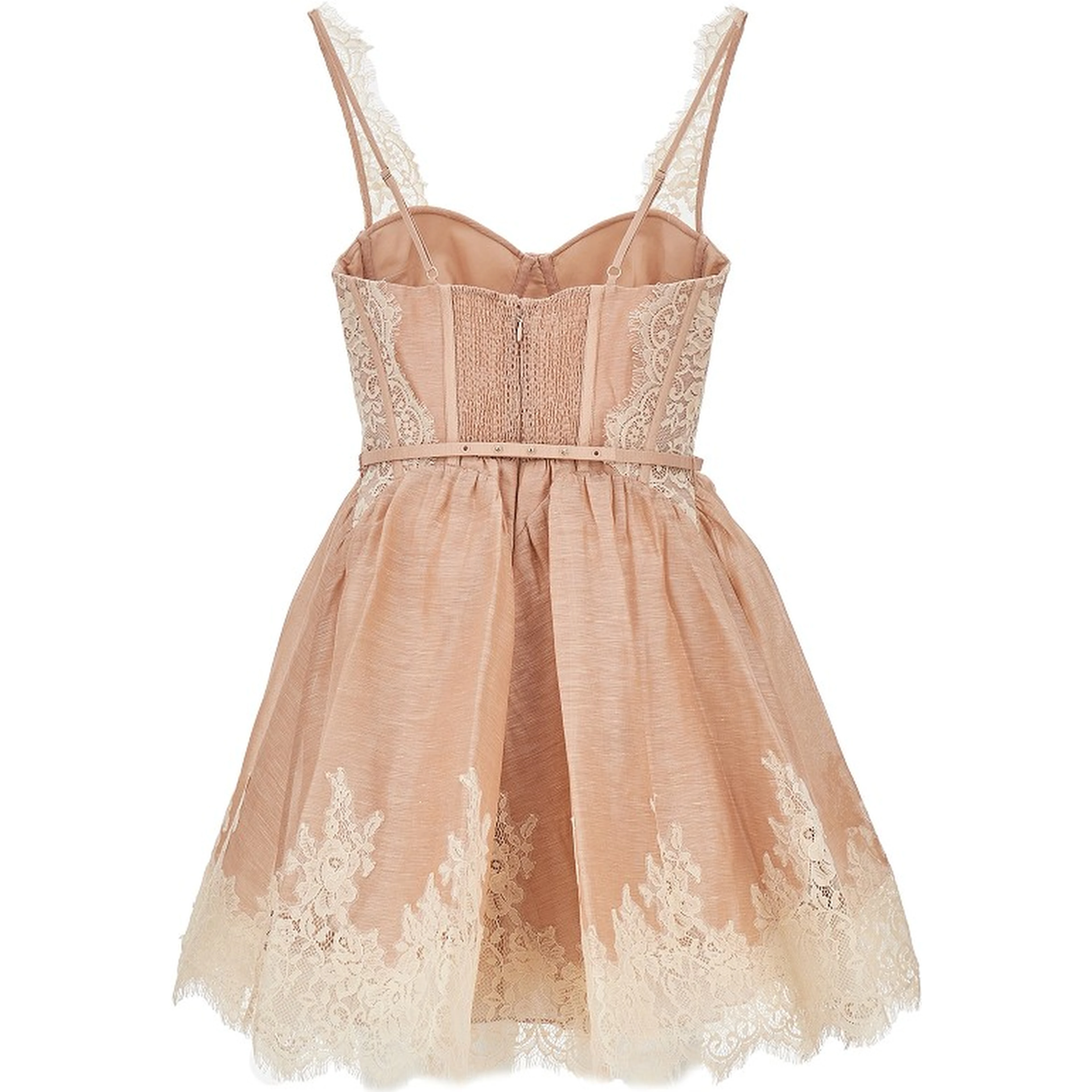 'Valiant' lace trim organdy mini dress