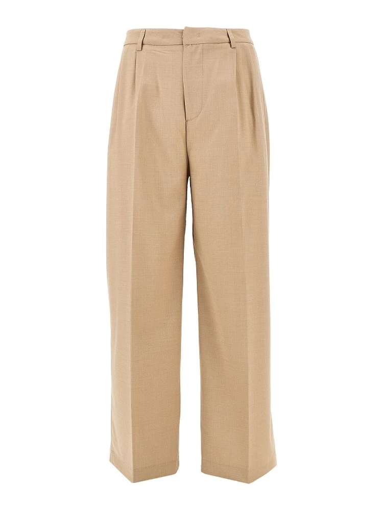 Double dart light wool pants