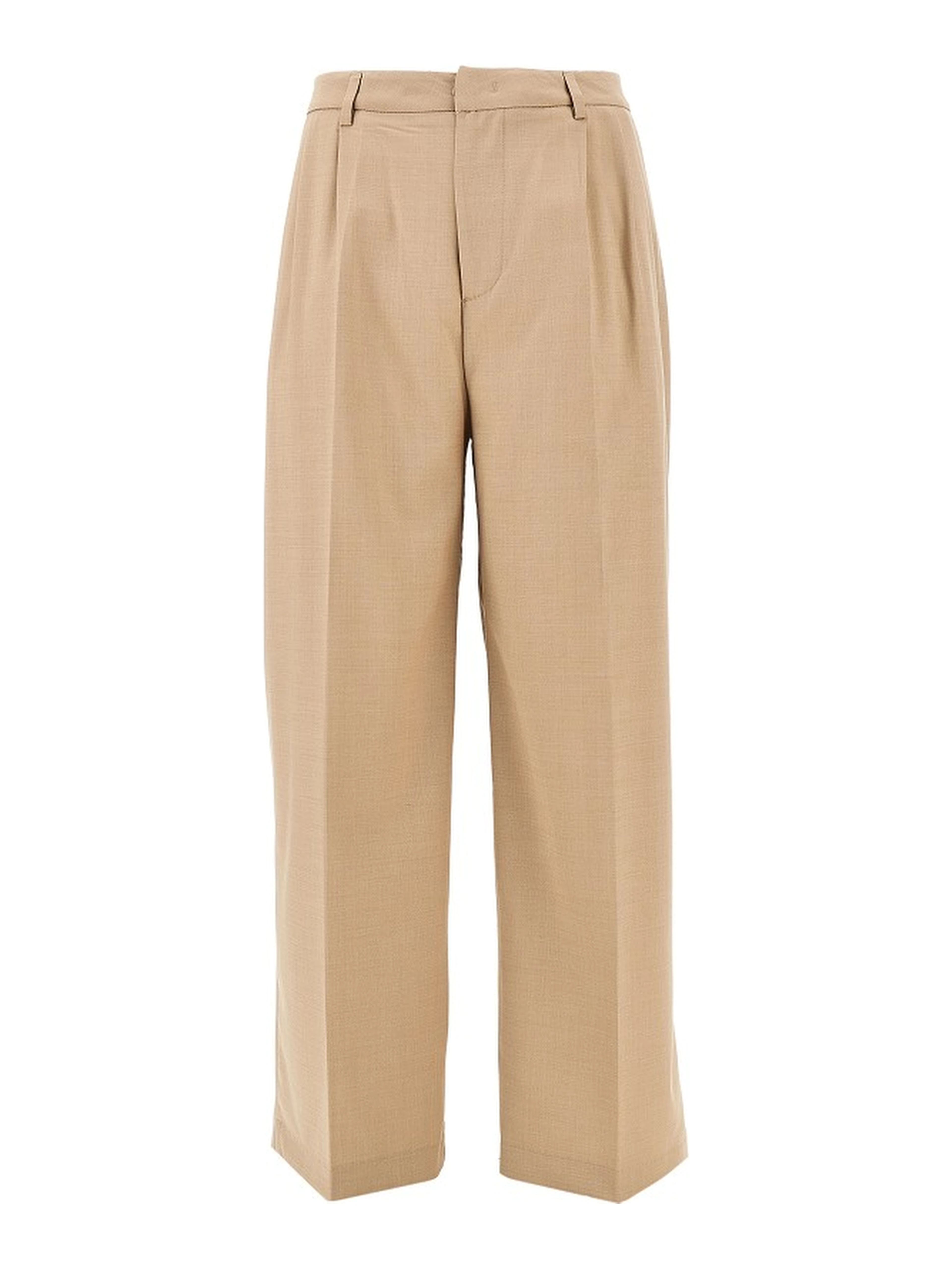 Double dart light wool pants