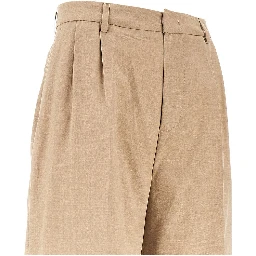 Double dart light wool pants