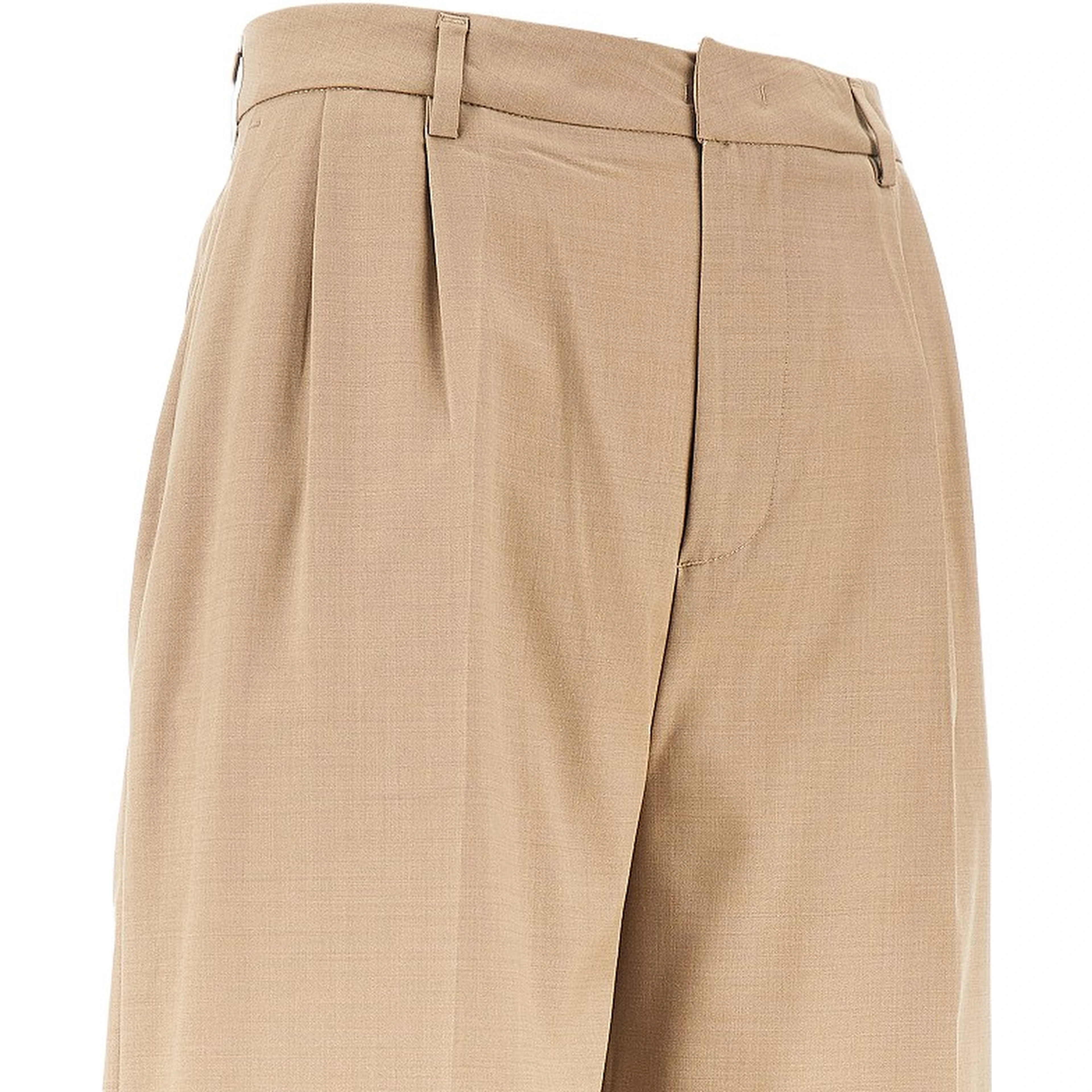 Double dart light wool pants