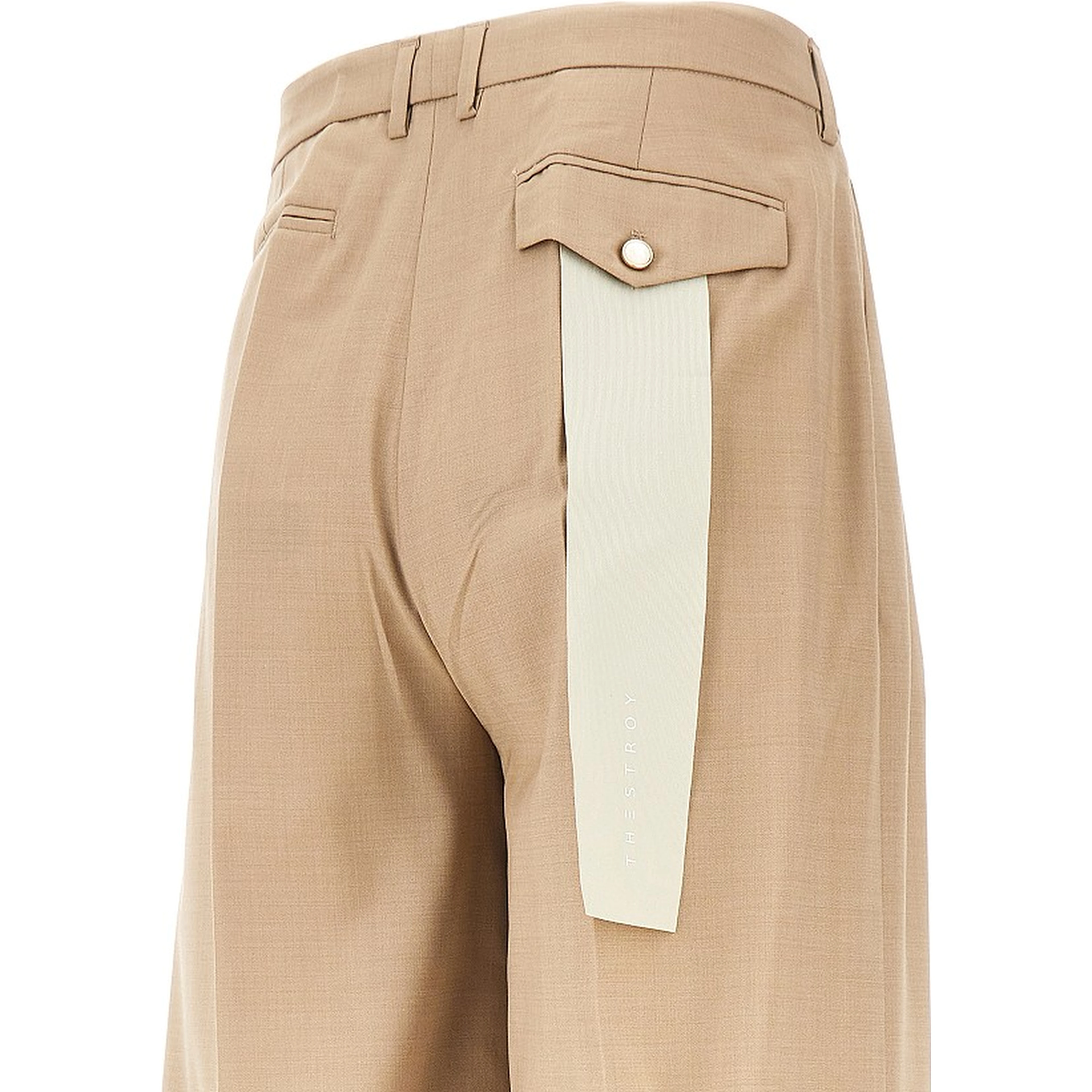Double dart light wool pants
