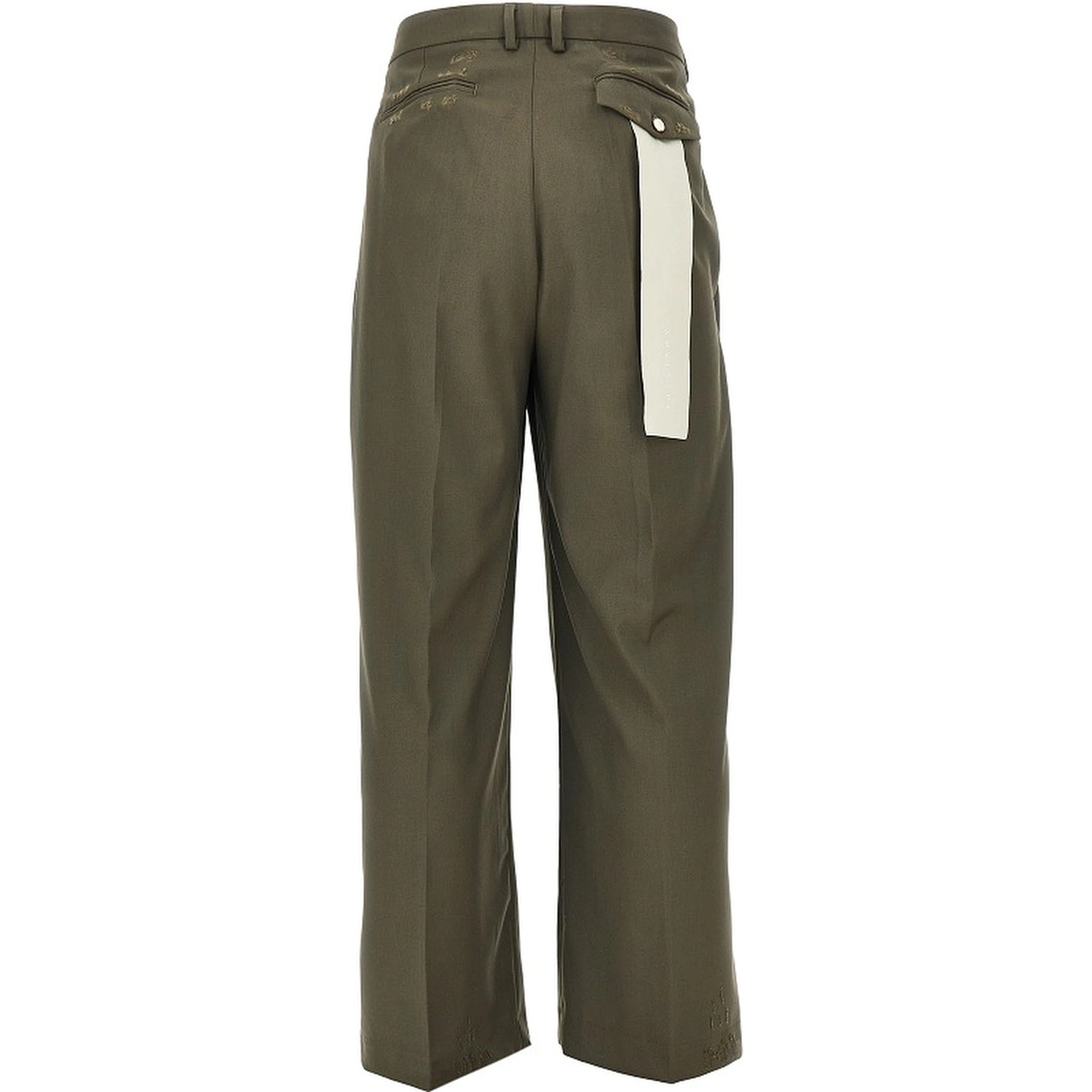 Distressed twill pants with darts