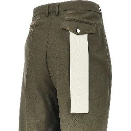 Distressed twill pants with darts