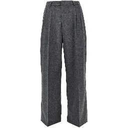 Double dart light wool pants