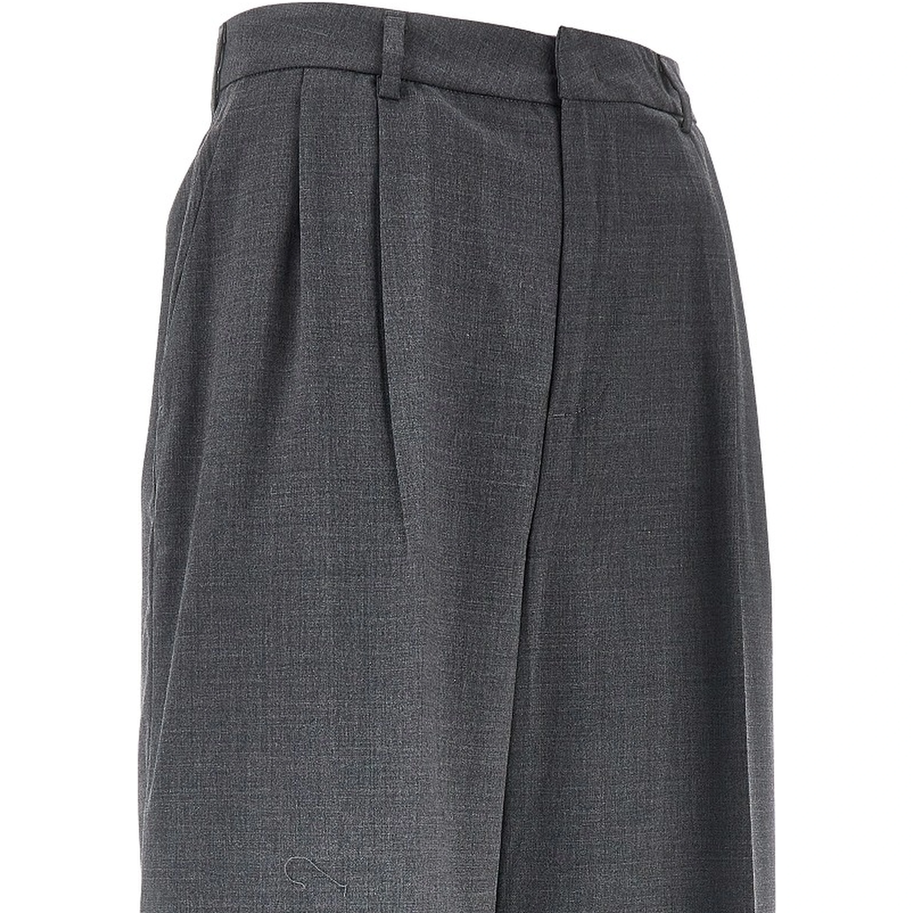 Double dart light wool pants