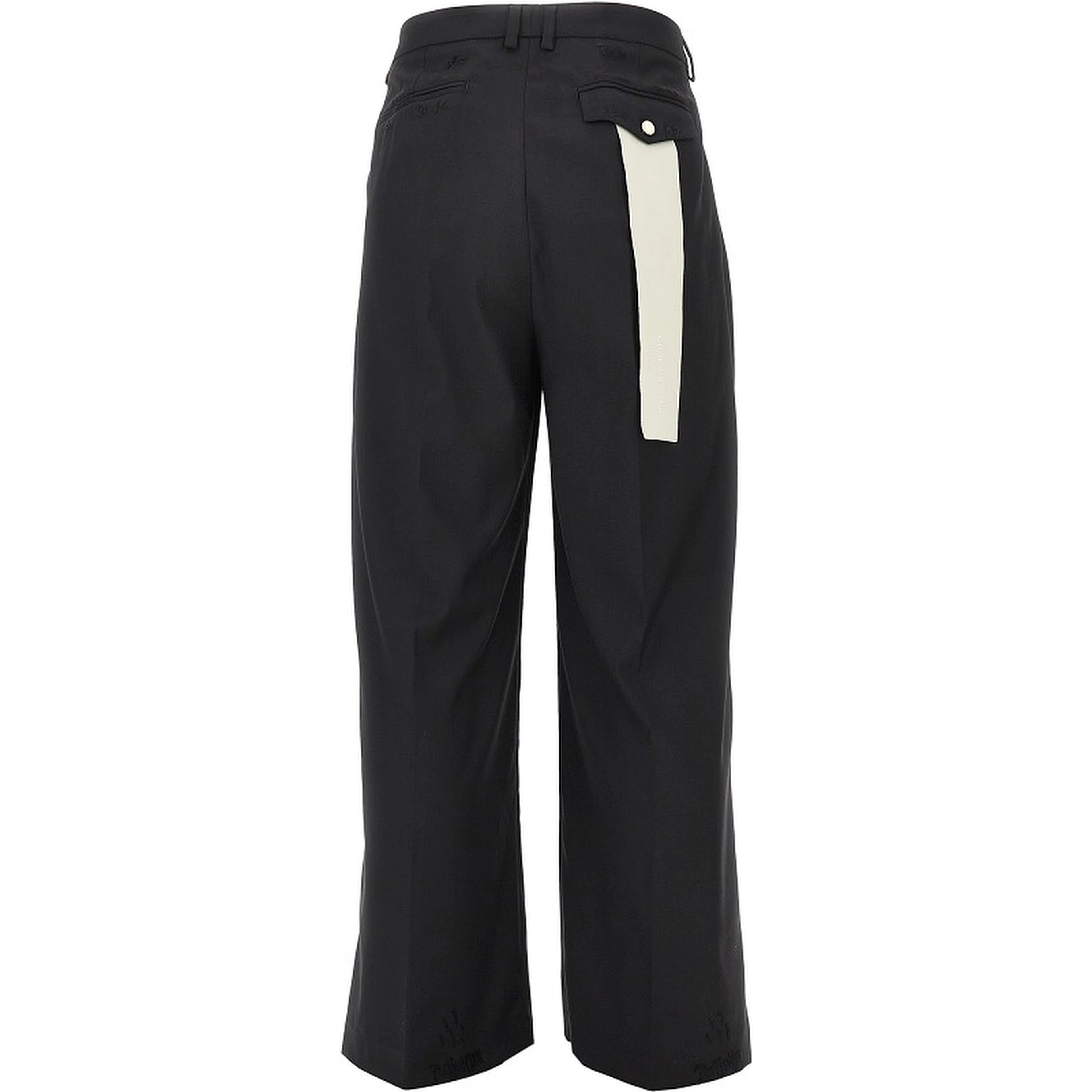 Distressed twill pants with darts