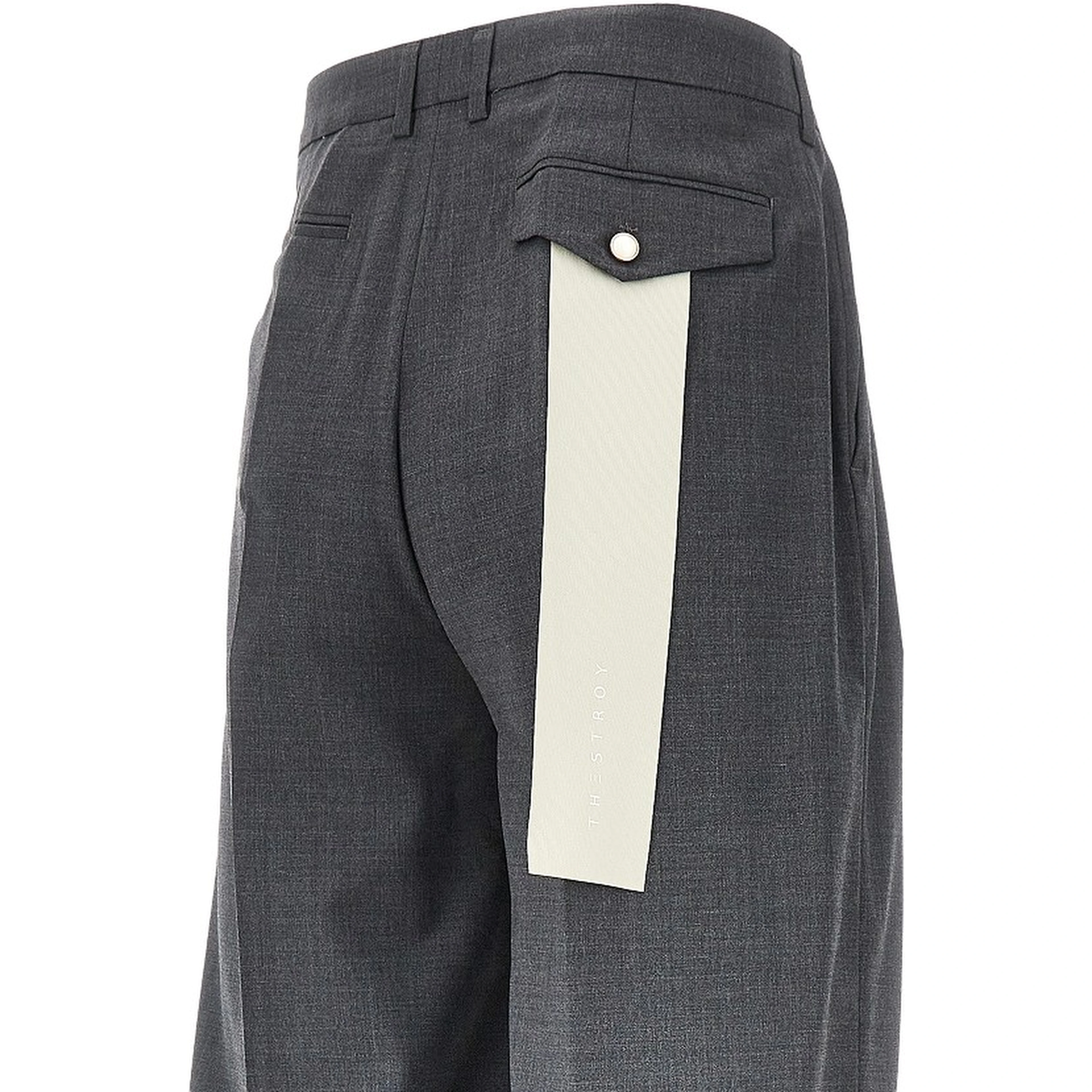 Double dart light wool pants