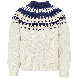 Jacquard motif wool sweater