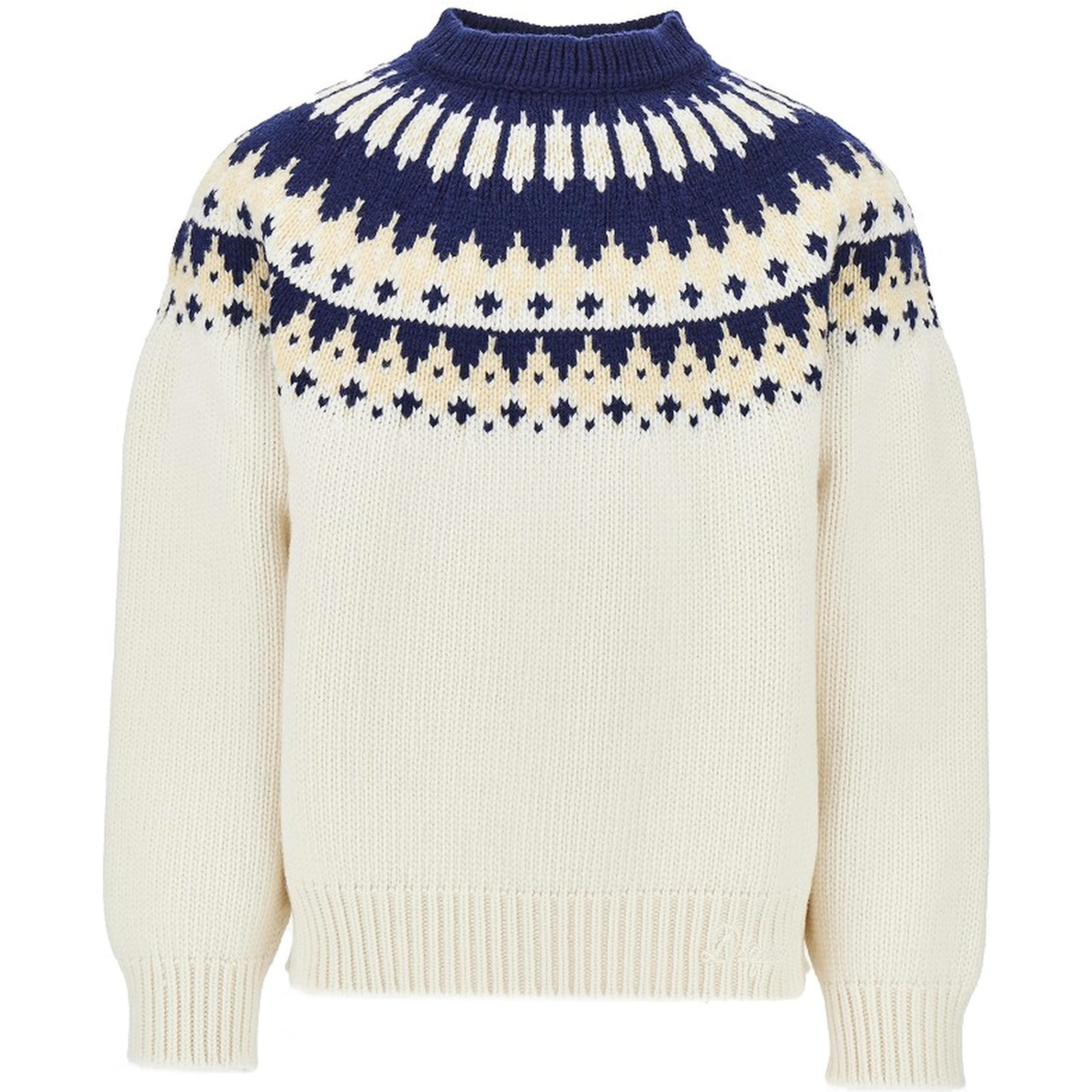 Jacquard motif wool sweater