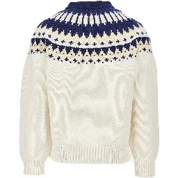 Jacquard motif wool sweater