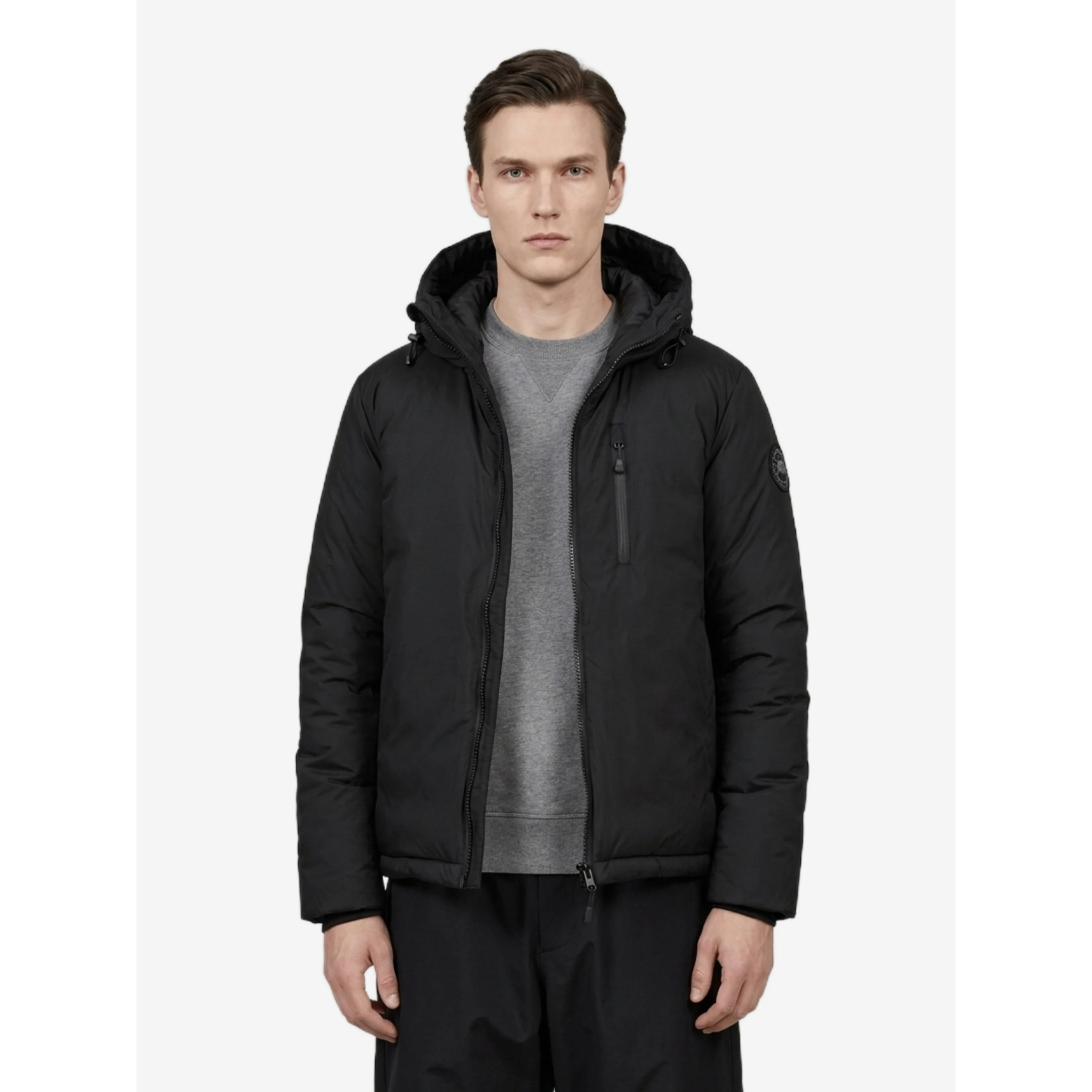 Lodge jacket with hood