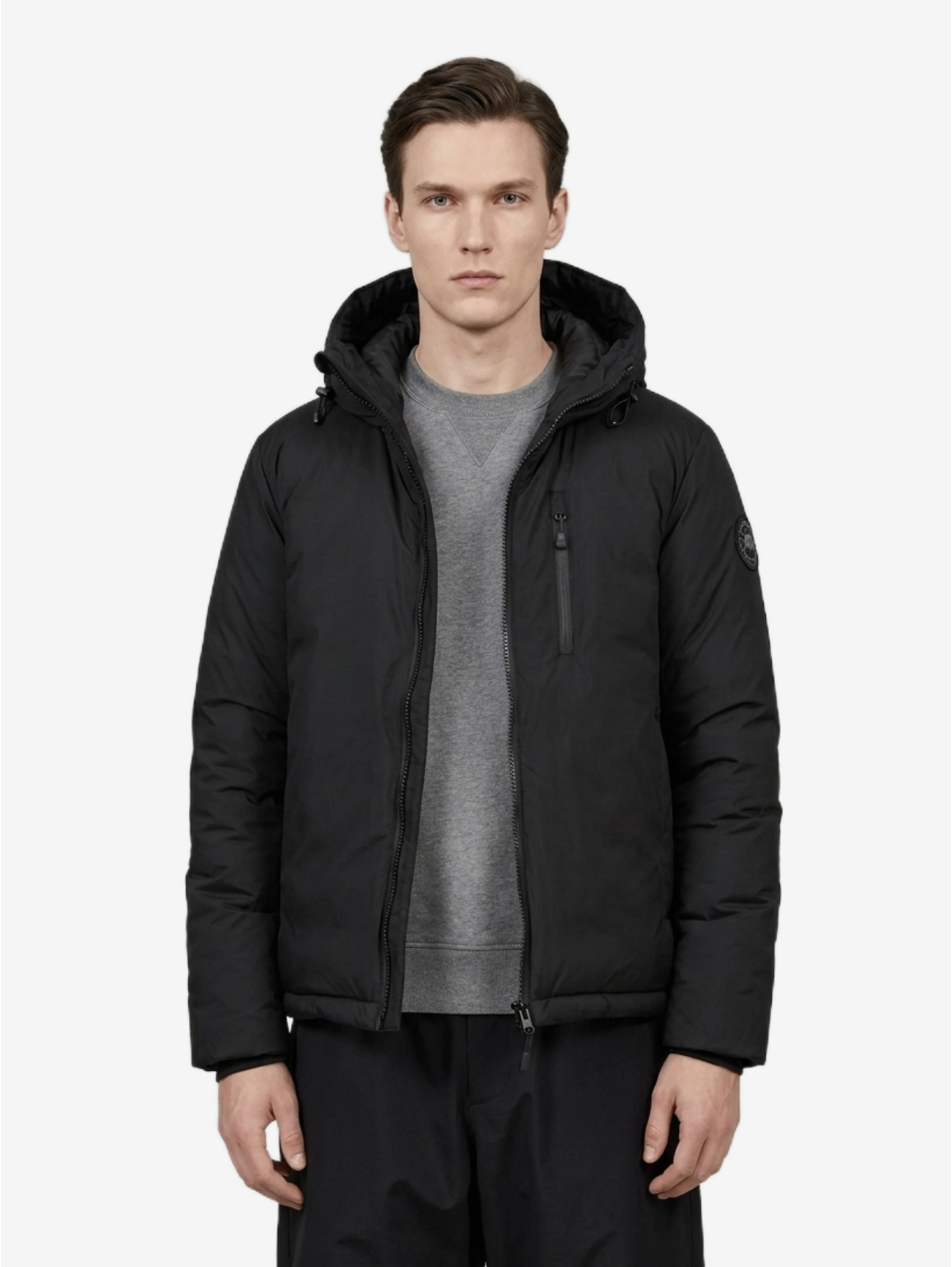 Lodge jacket with hood