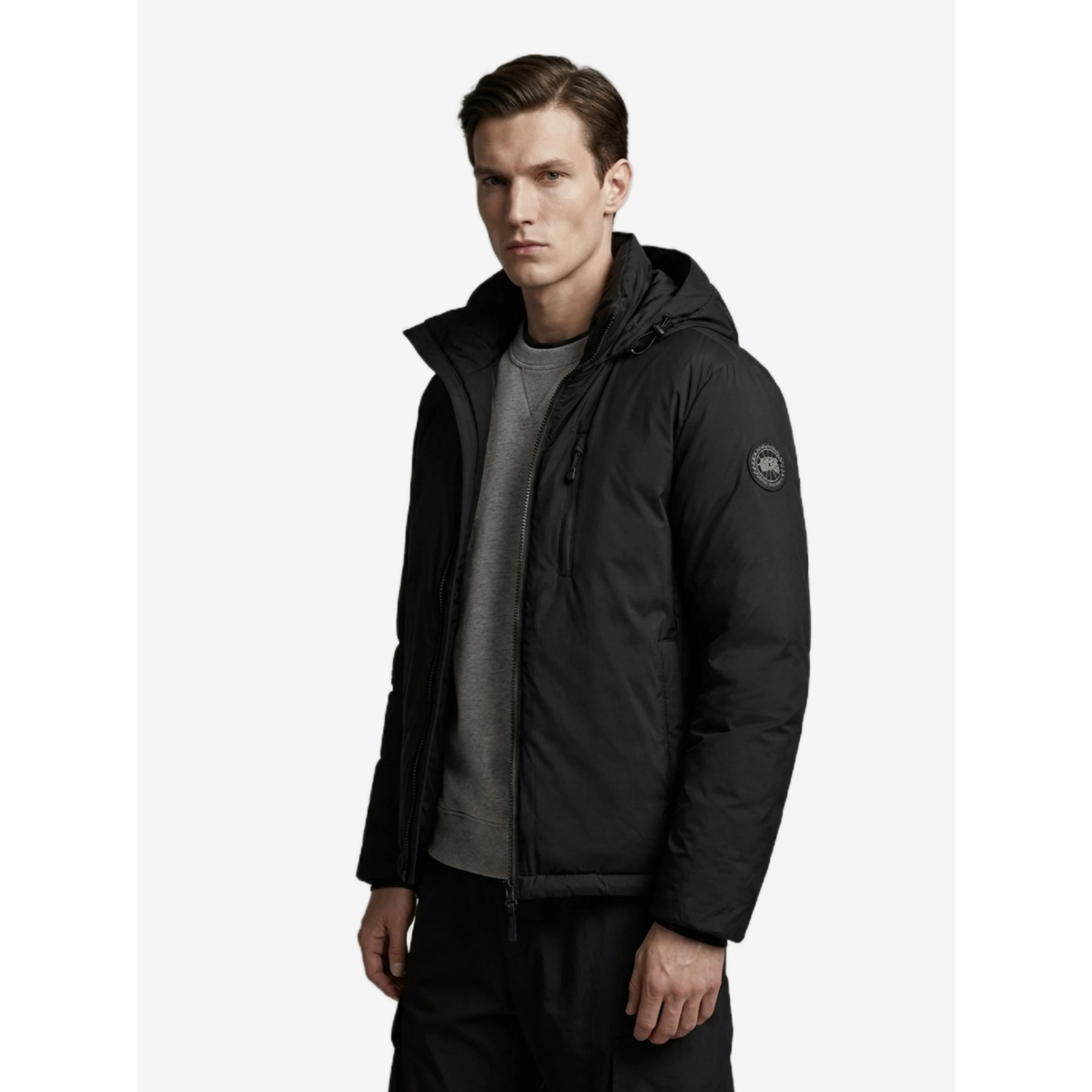 Lodge jacket with hood