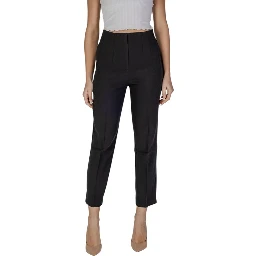 Black Recycled Polyester Casual Pants