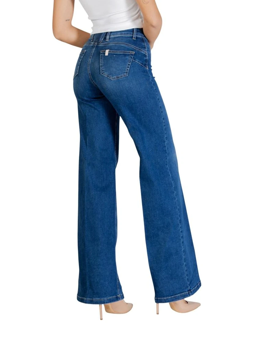 Blue Cotton Bootcut Jeans