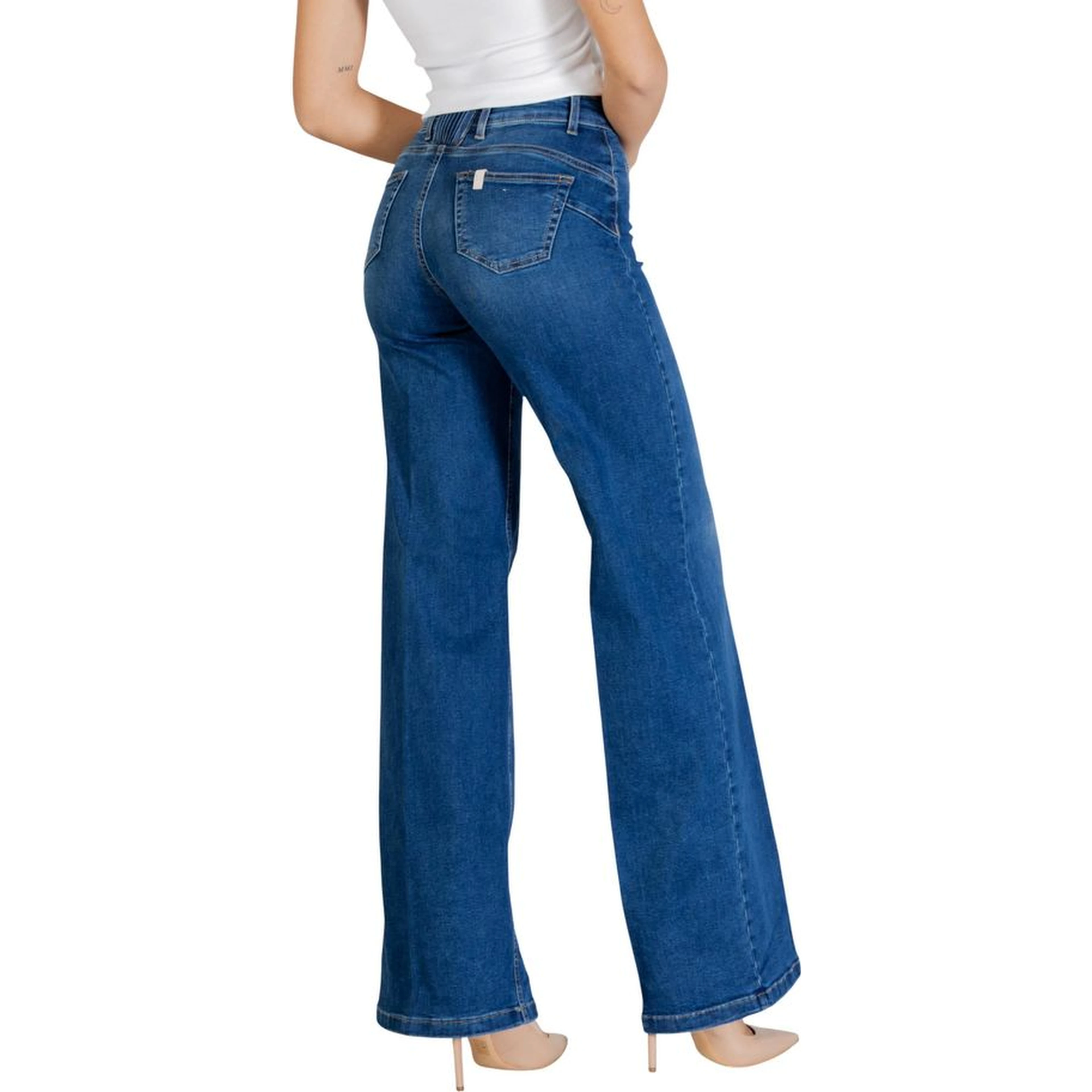 Blue Cotton Bootcut Jeans