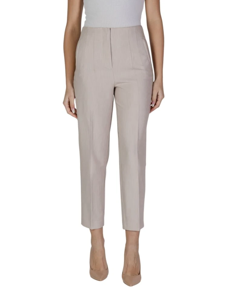 Beige Recycled Polyester Casual Pants