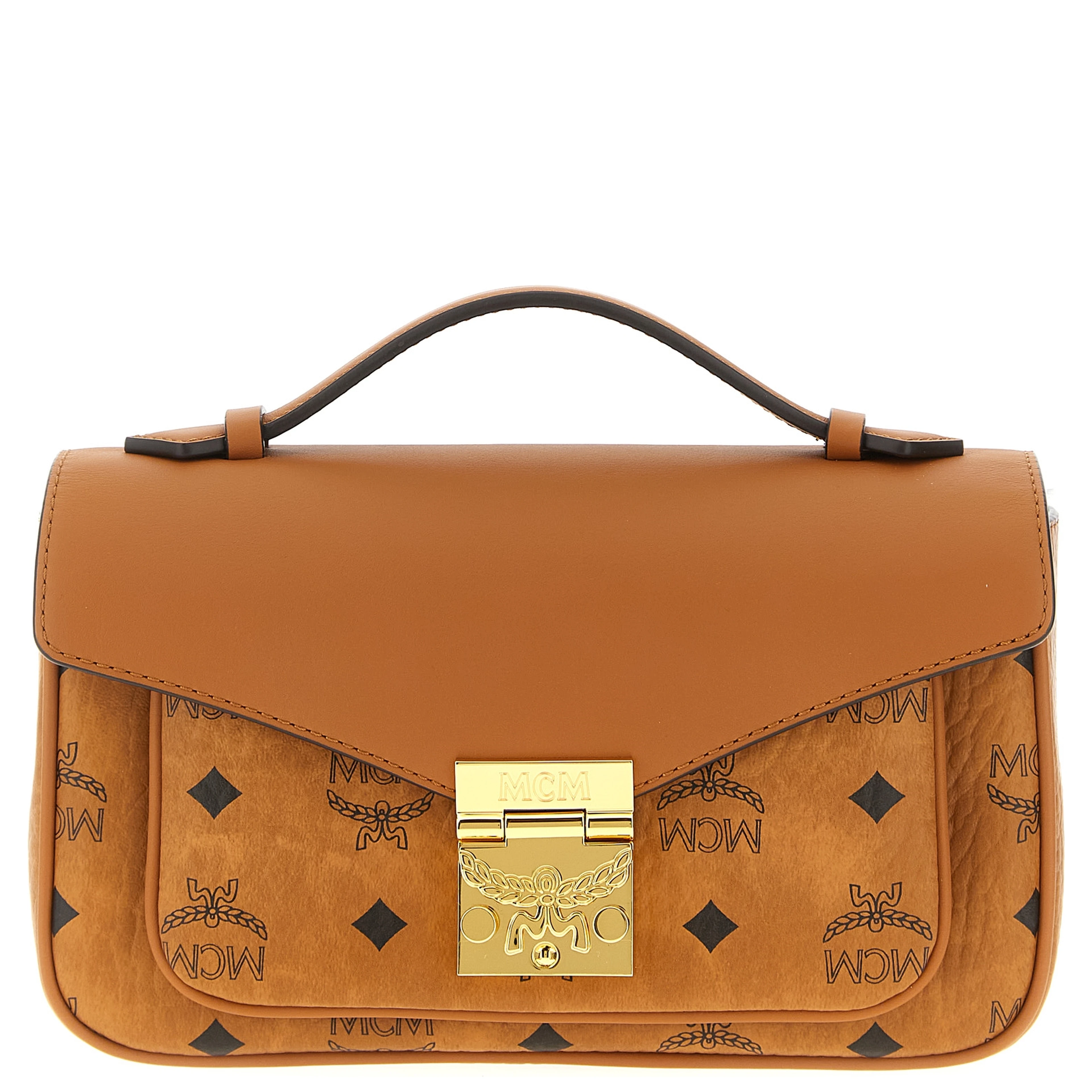 Brown Polyethylene Crossbody Bag