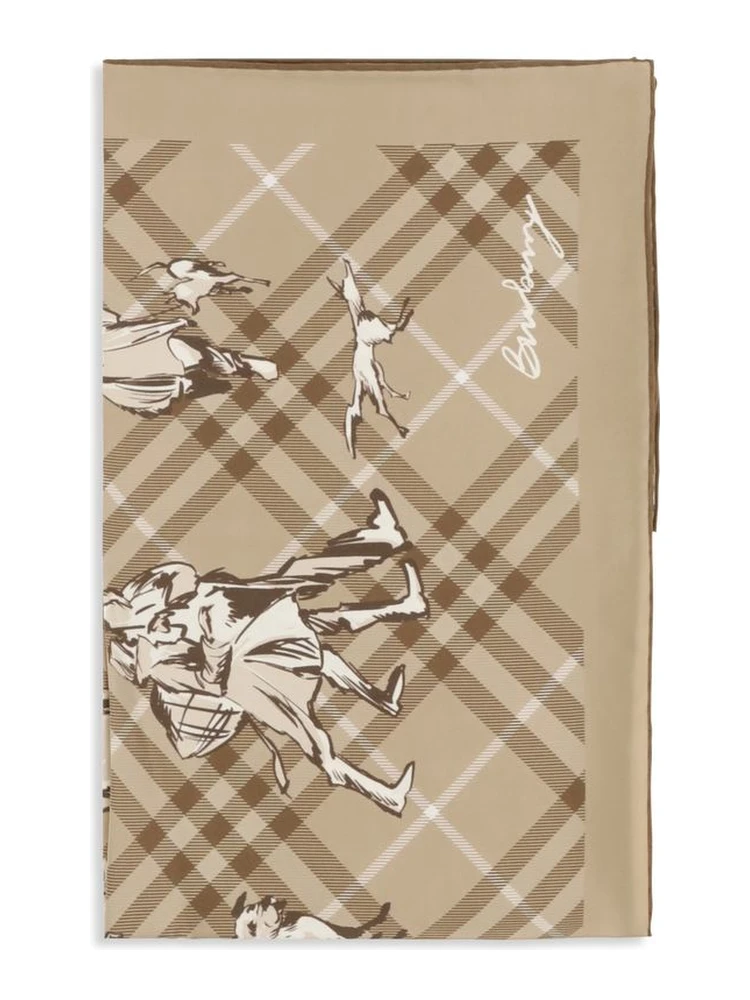 Beige Silk Scarf