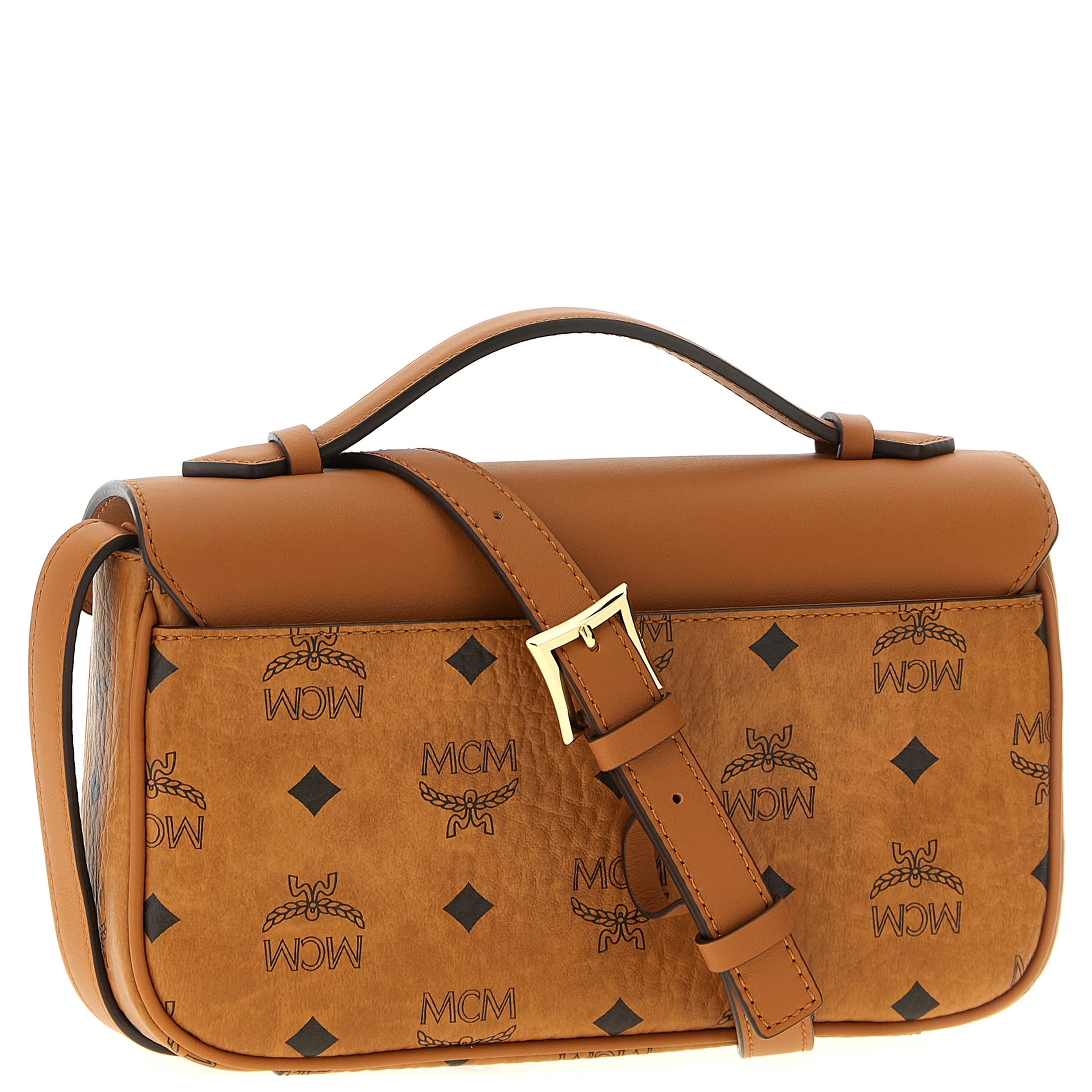 Brown Polyethylene Crossbody Bag