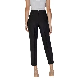 Black Recycled Polyester Casual Pants