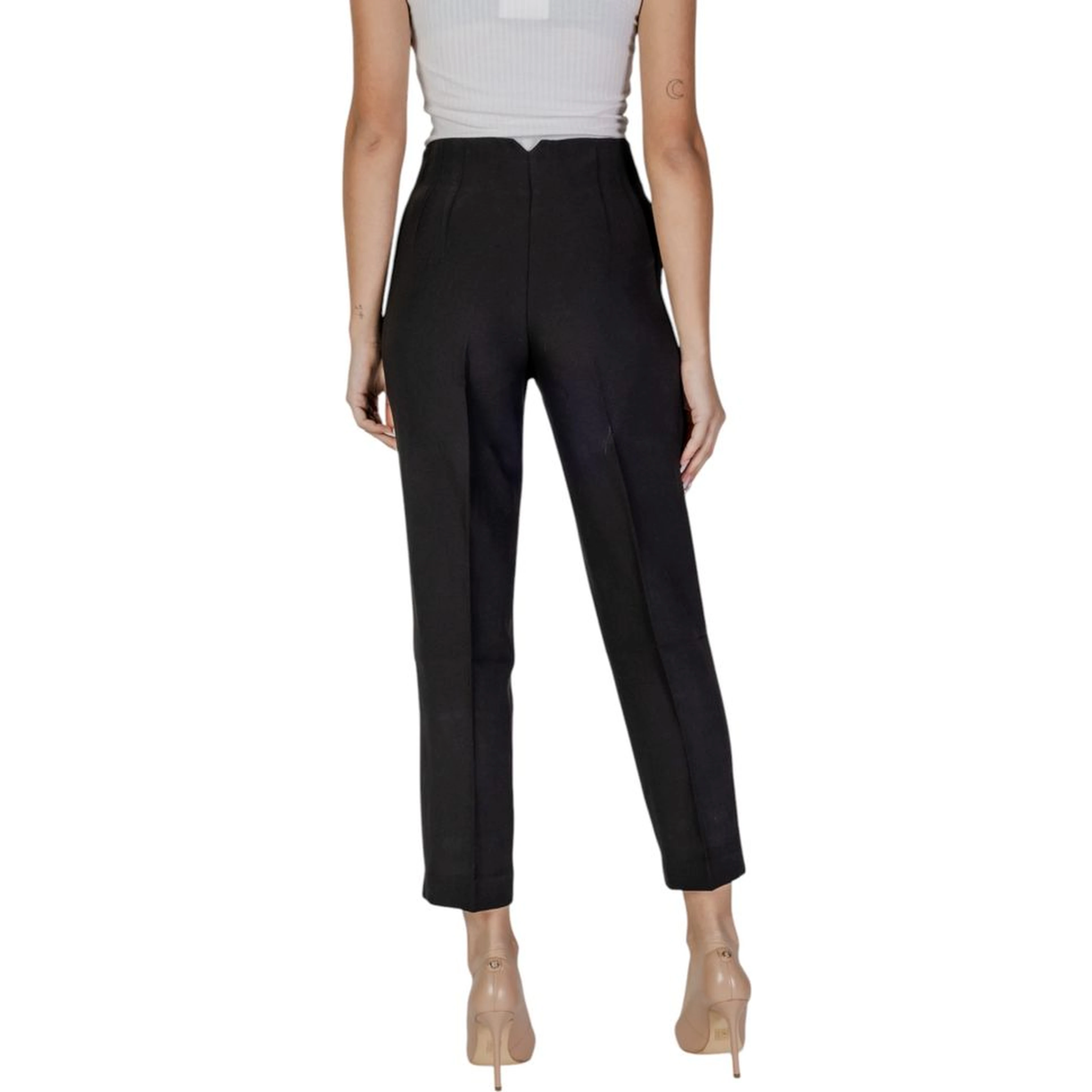 Black Recycled Polyester Casual Pants