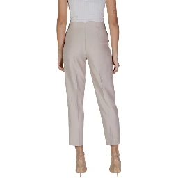 Beige Recycled Polyester Casual Pants