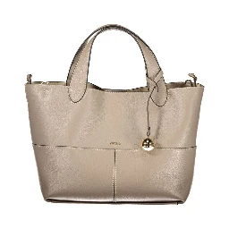 Gray Leather Handbag