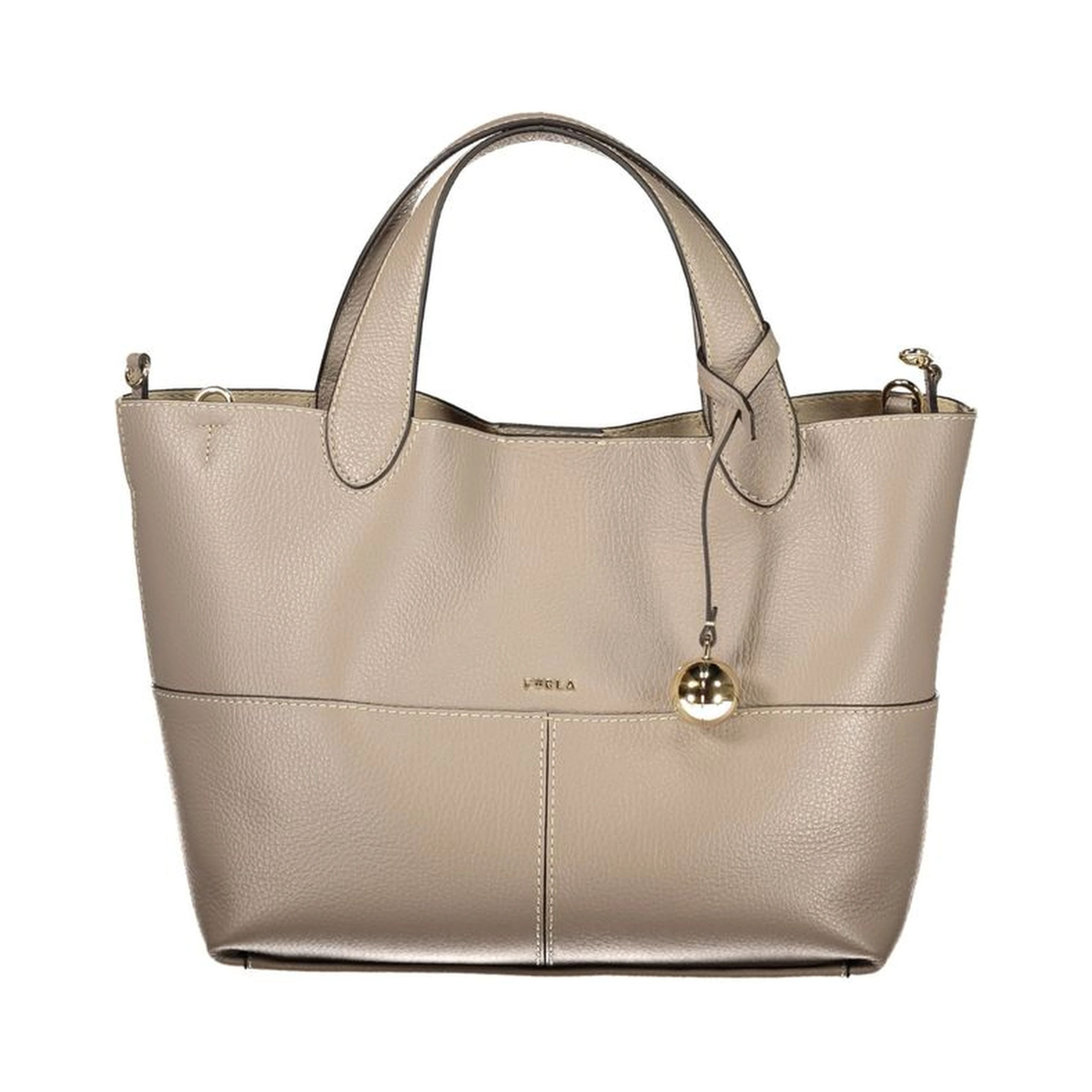 Gray Leather Handbag