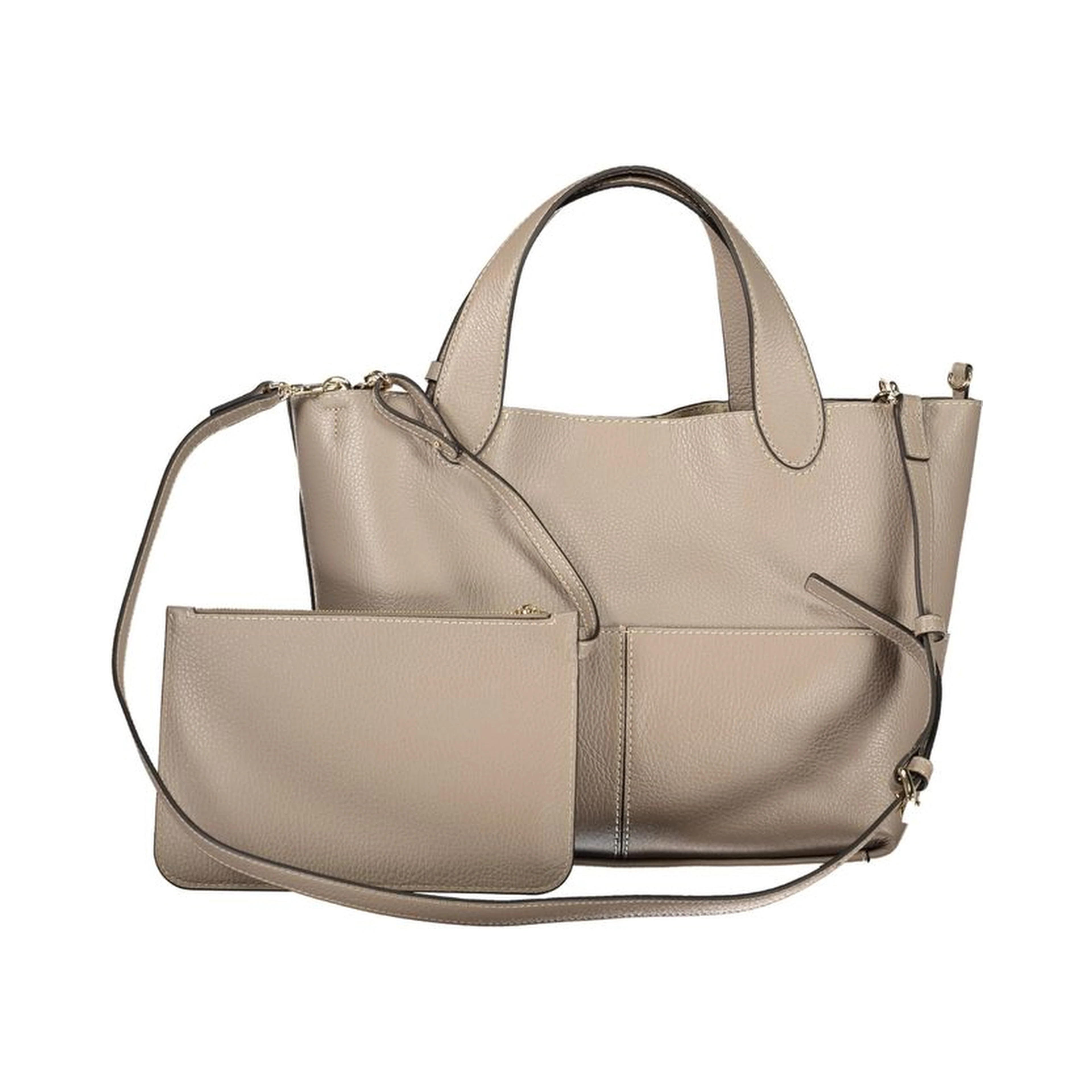 Gray Leather Handbag