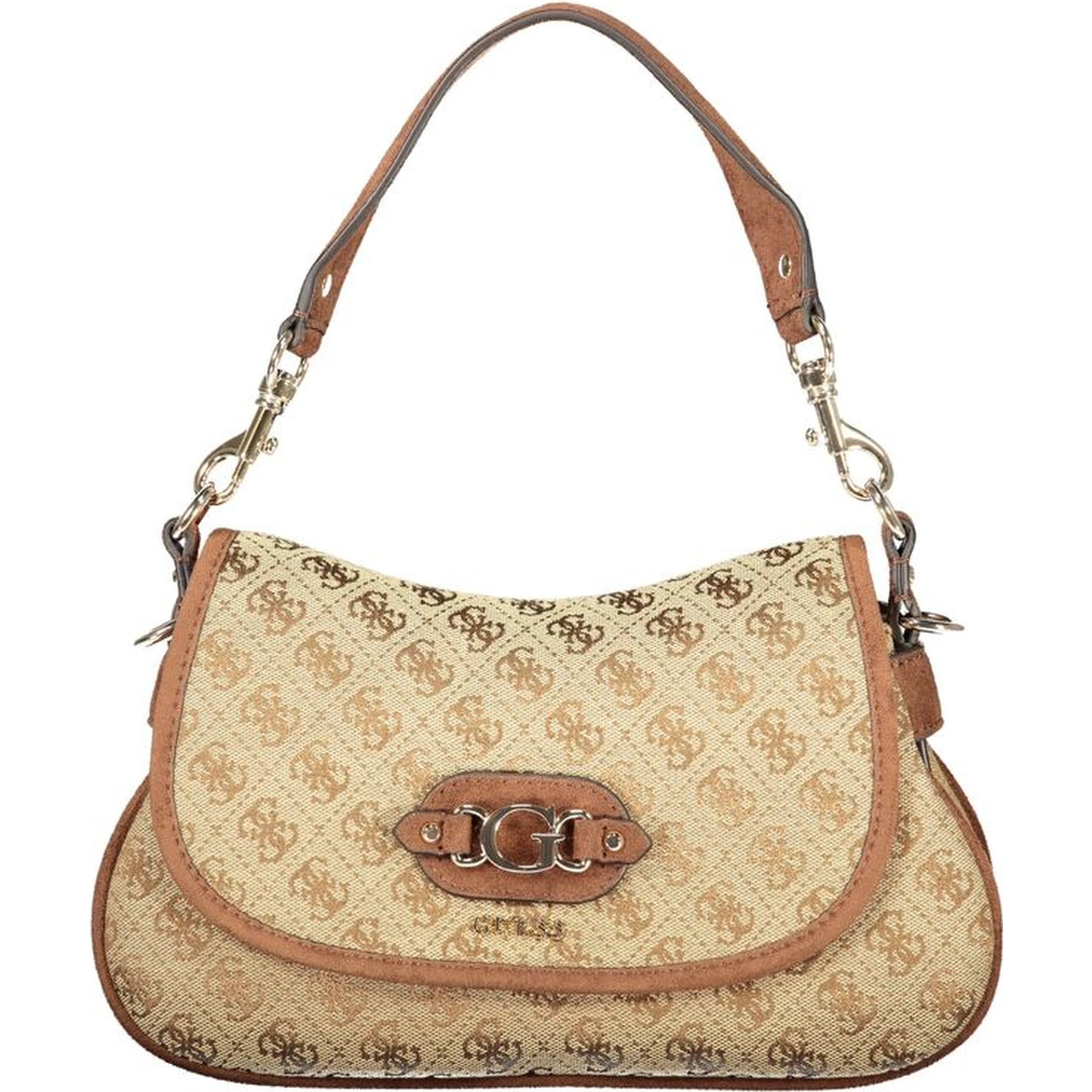 Beige Polyester Handbag