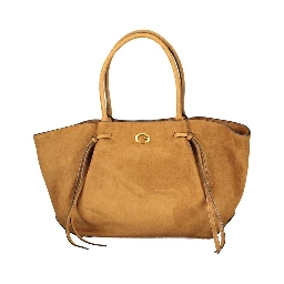 Brown Polyester Handbag