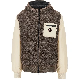Sherpa fleece and nylon blouson jacket