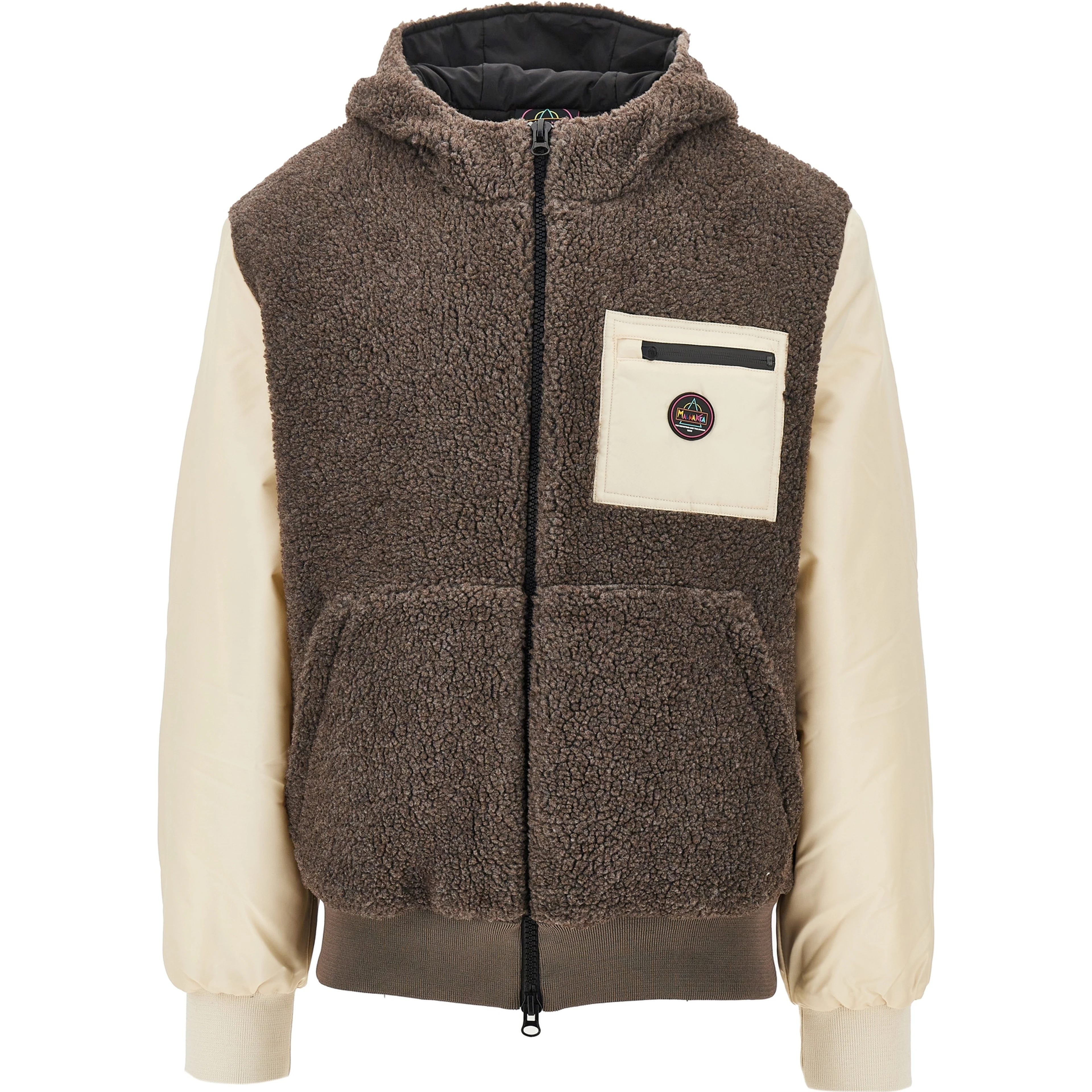 Sherpa fleece and nylon blouson jacket