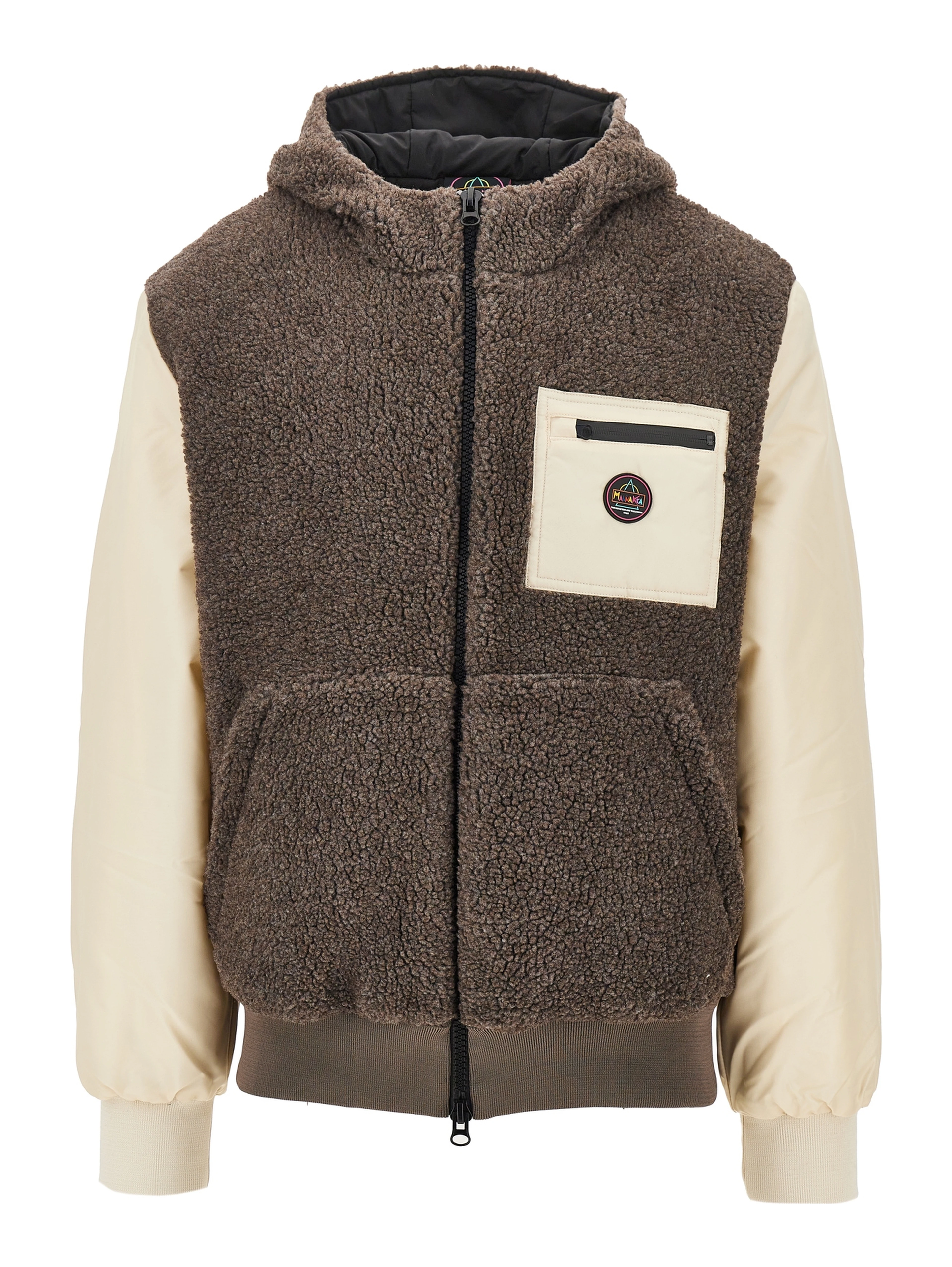 Sherpa fleece and nylon blouson jacket