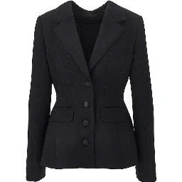 Wool double crepe back to front jacket