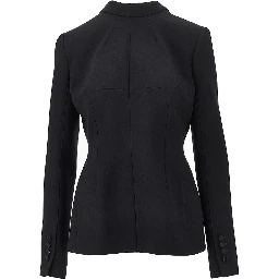 Wool double crepe back to front jacket