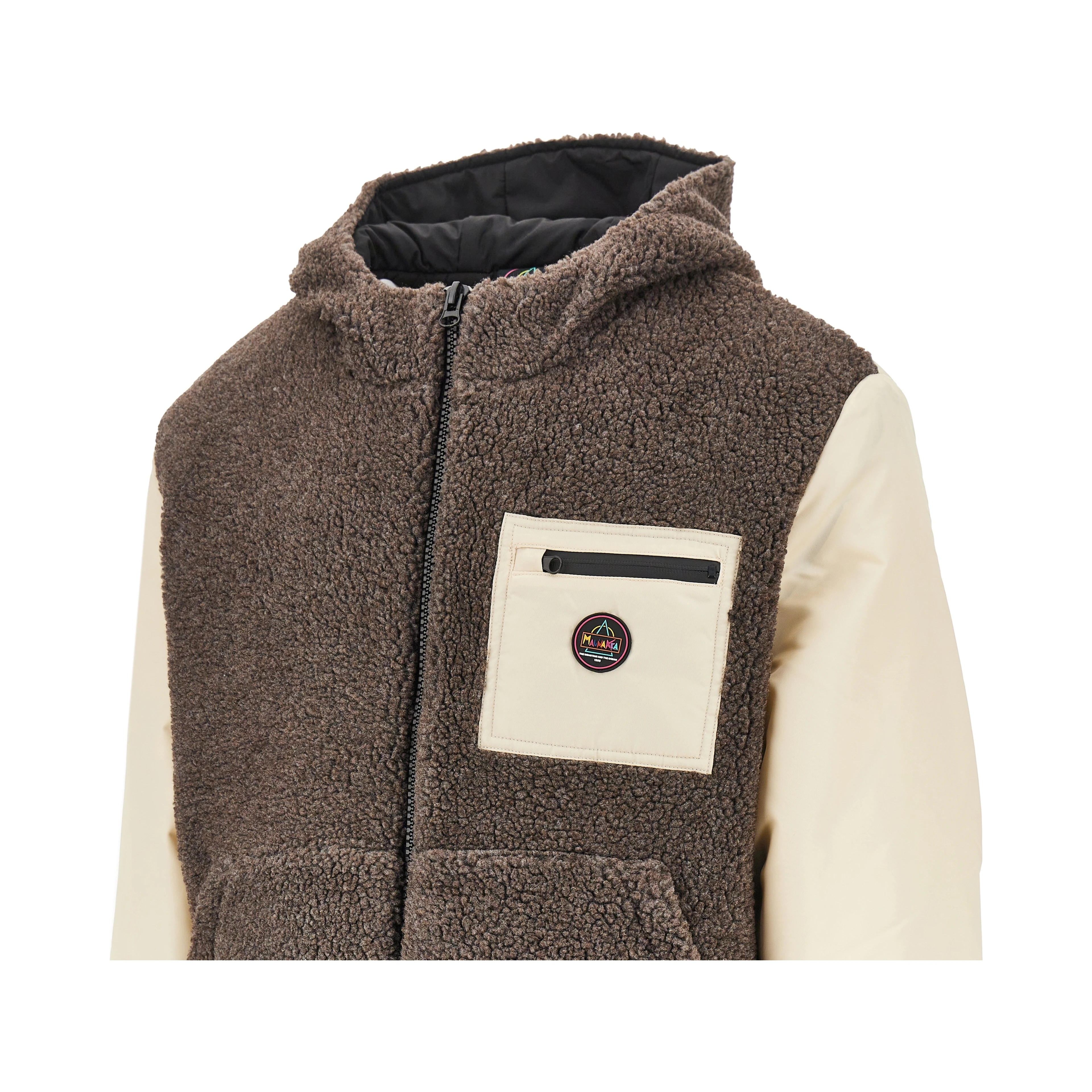Sherpa fleece and nylon blouson jacket