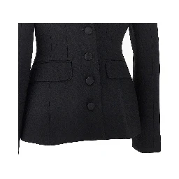 Wool double crepe back to front jacket