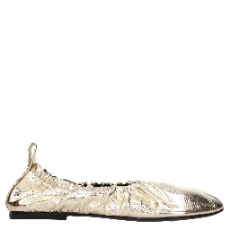 Gold Leather Ballet Flats